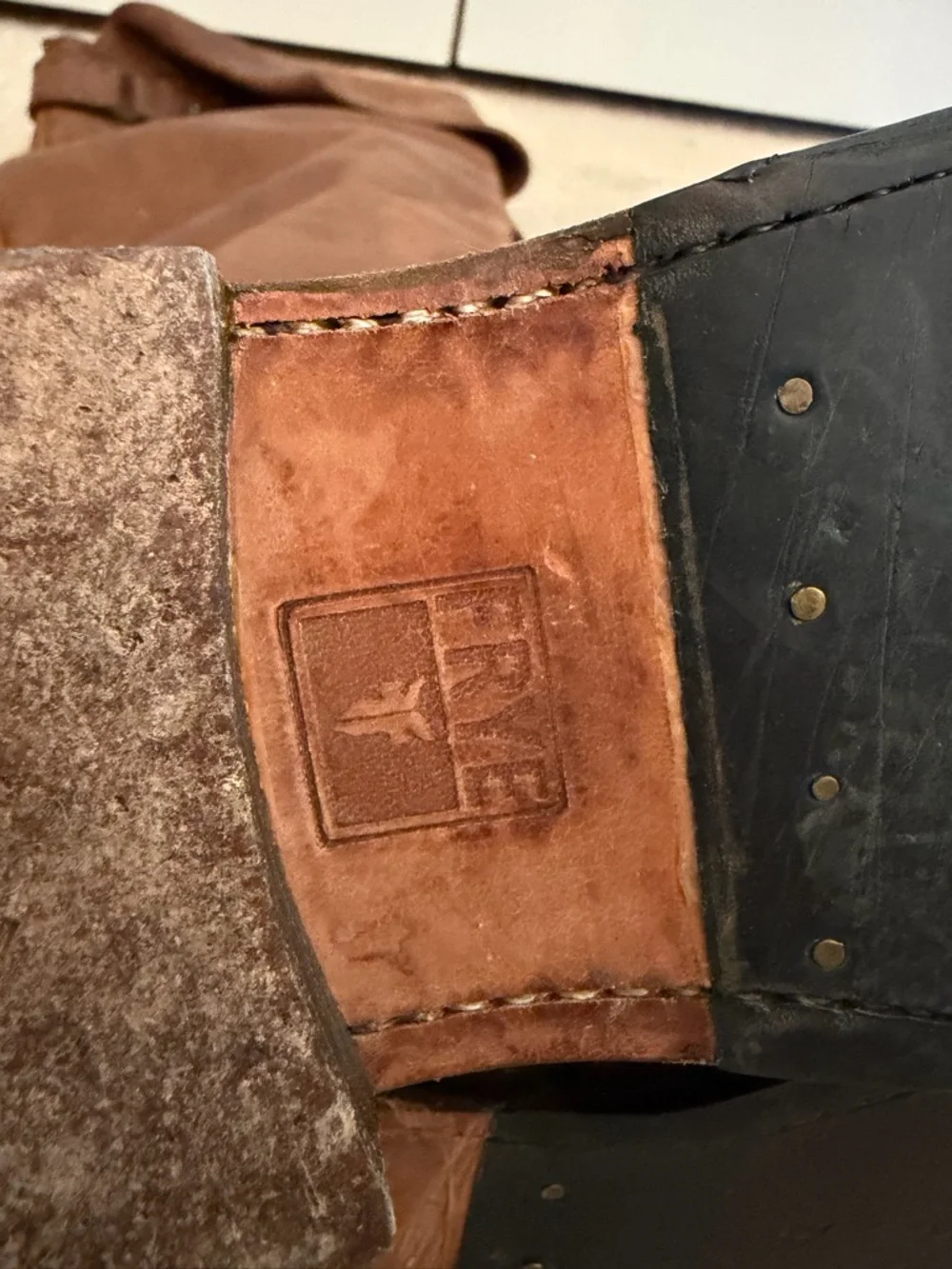 Frye Shirley 77739‎ Cognac Leather Over the Knee Riding Boots Women's Size 7.5 B
